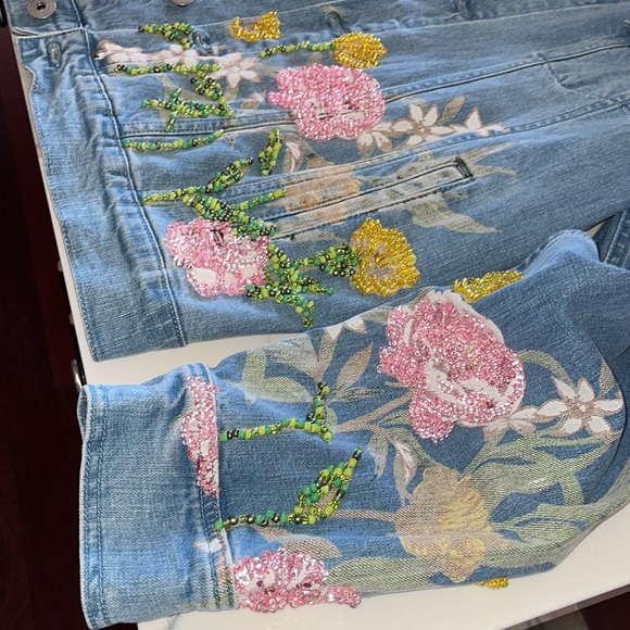 Nwots INC hand beaded denim jacket - Picture 6 of 9